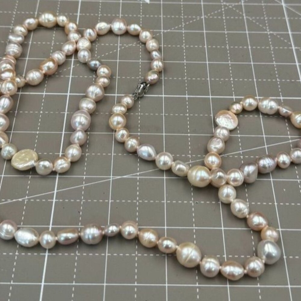 Honora Pink 37" Freshwater Pearl Necklace Sterling Silver Clasp